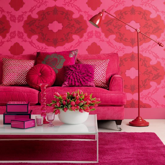Pink-Living-room-modern-Ideal-home