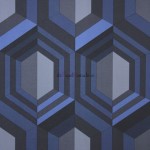 papel pintado color azul motivos geometricos Madrid de Papel pintado